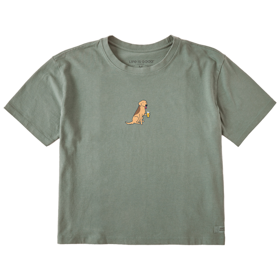 Women's Cold Beer Dog  Boxy Crusher Tee