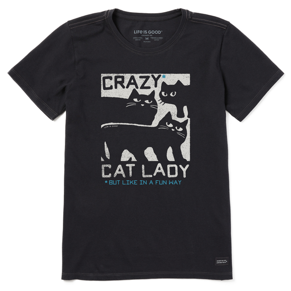 Women's Crafty Crazy Cat Lady Short Sleeve  Tee