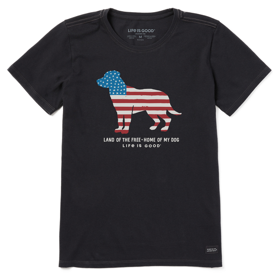 Women's Crafty Land of the Free Home of my Dog Short Sleeve  Tee