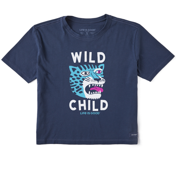 Women's Crafty Wild Child Tiger  Boxy Crusher Tee