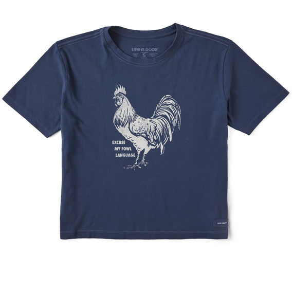 Women's High-Low Rooster  Boxy Crusher Tee