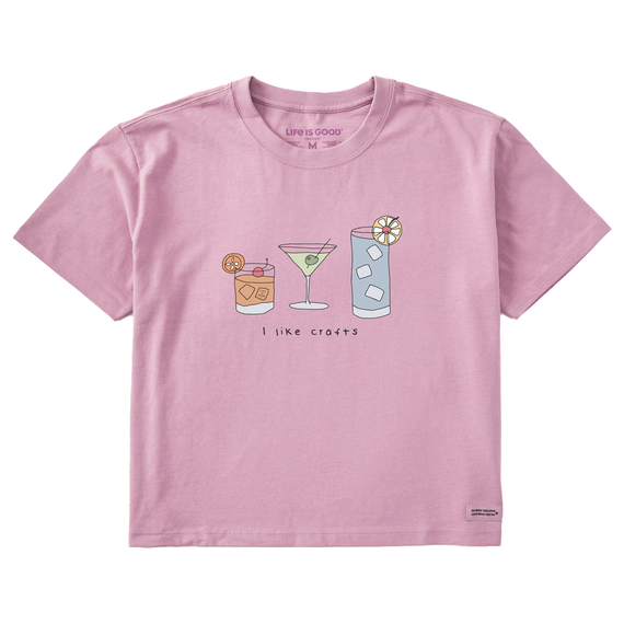 Women's Quirky I Like Craft Cocktails  Boxy Crusher Tee