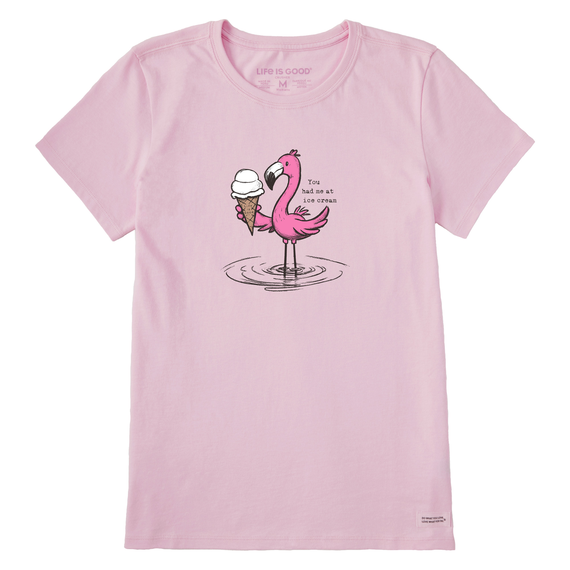 Women's Shady You Had Me at Ice Cream Flamingo Short Sleeve  Tee